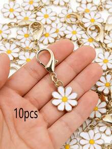 5/10/15pcs Fashionable Daisy Flower Decorative Keychain, Mother's Day Gift, St. Patrick's Day, Birthday Exquisite Gift, Bag Accessory, Holiday Decoration Essential Hanging Ornament. - Multicolor - View 11