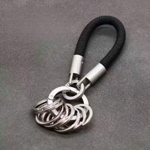 Men's Braided Rope Keychain, Commuter Multi-Compartment Key Storage Lanyard, 8-Ring Classified Key Ring, Car Key Lanyard Multi-Function Metal Ring Minimalist Premium Key Pendant, Outdoor Anti-Slip Paracord Handheld Key Pendant Multi-Function Classified Key Ring - Multicolor - View 12
