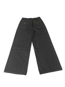 1 Stück Damen Jeanshose im amerikanischen Streetstyle, Vintage, weites Bein, locker, minimalistisch, für alle Jahreszeiten, lange Hose, lässig, Schwarz, Herbst - Schwarz - Übersicht 7