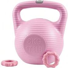 Shoze Versatile Home Fitness Bundle Fillable 8kg Kettlebell Pair Grip Rings Custom Weight Yoga Strength Training Gear - Pink - View 3