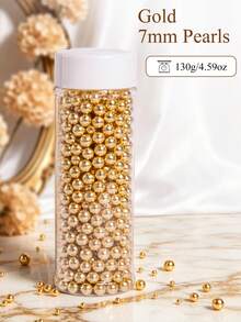 130g/4.59oz 金色蛋糕裝飾圓珠，適用於冰淇淋、杯子蛋糕、烘焙、蛋糕裝飾、婚禮、生日派對、聖誕派對裝飾。僅供裝飾，不可食用。 - 香檳金 - 查看 13