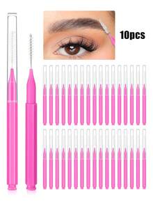 1000pcs Mini Eyebrow Brushes With Caps, Eyebrow Shaping Brush, Eyebrow Grooming Brush, Spiral Brush, Suitable For Eyebrows, Eyelashes, Eyebrow Filling, Eyebrow And Eyelash Lifting & Dyeing, Eyebrow Comb, Eyeshadow Brush, Makeup Brush, Eyebrow Brush, Bendable Small Eyelash Brush, Makeup Tools, Pink/Black 100/50/20/10pcs - Multicolor - View 14