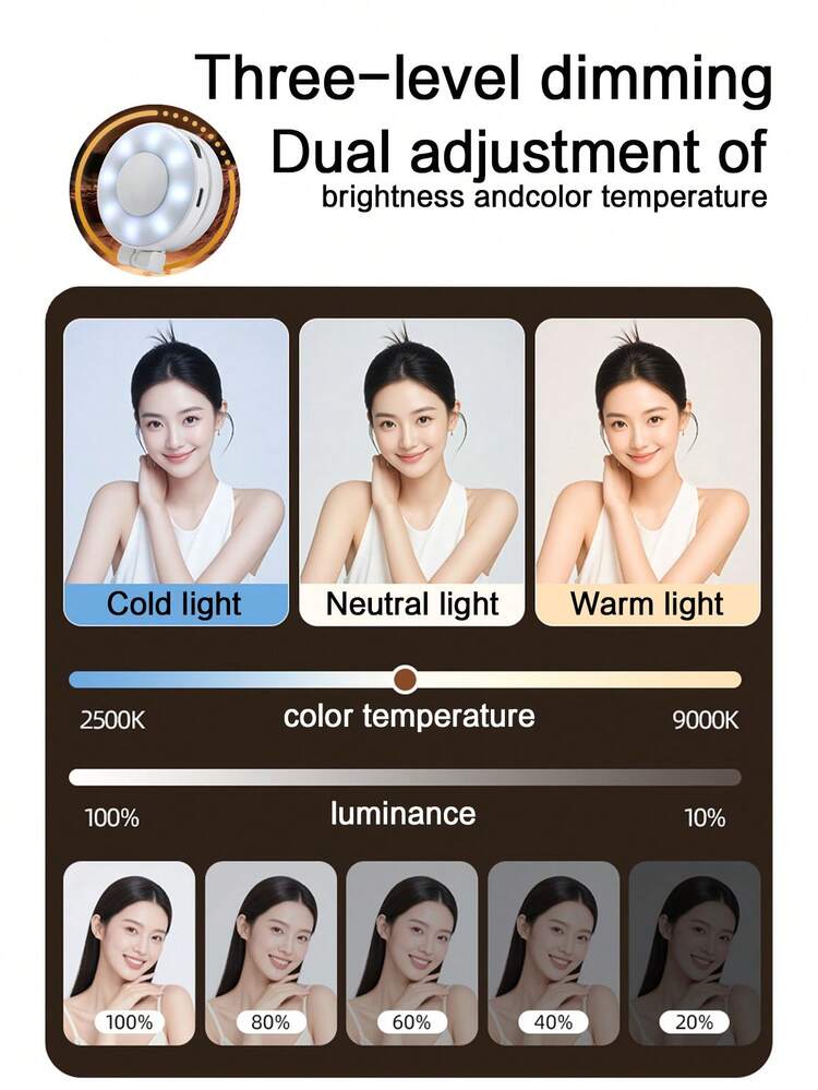 LED Foldable Magnetic Fill Light, Adjustable Multi-Angle Lighting, Suitable For Selfie, Video, Photography, Lighting, Fill Light, Magnetic Fill Light, 3-Level Dimmable, Lighting Fill Light - Fill Light - View 6