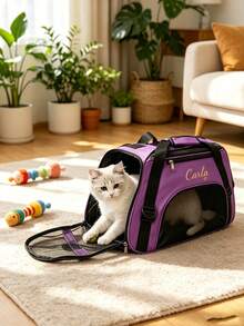 Pet Portable Bag, Customizable With Pet Name Or Unique Identifier, 6 Colors Available, Breathable Mesh Design, Makes Pet Travel More Comfortable, Suitable For Daily Outings And Short Trips, Perfect Gift For Friends! - Multicolor - View 5
