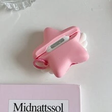 Casing Pelindung Earphone Bluetooth Silikon Lembut Motif Sayap Bintang Merah Muda, Kompatibel dengan Apple 4 Pro3, Casing Pelindung Earphone Bluetooth Apple Motif Bintang Merah Muda yang Modis dan Lucu - Sayap bintang bintik-bintik merah muda - View 8