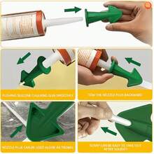 6pcs Sealant Nozzle Set, Sealant Application Tool, Sealant Scraper, And 3 Different Sizes Of Epoxy Resin Piston Additives, Suitable For Cleaning Floors And Removing Dirt From Tile Joints - A - View 8