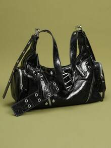Original Design Large Capacity Women's Shoulder/Underarm Bag – 2026 Summer New Style, Versatile Commuter Work Bag - Black - View 3