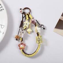 1pc Y2K Style Colorful Beads Zinc Alloy Phone Wrist Strap, Mixed Pendant Keychain, School Backpack Charm - Multicolor - View 14