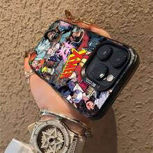 Funda para teléfono con diseño de cómic de , compatible con fundas para teléfonos , Apple, VIVO, OPPO, , ,  y Honor. Fabricada en TPU, ofrece protección contra golpes y caídas. - Negro - Ver 5