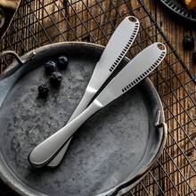1pc Stainless Steel Butter Spreader - Reusable Cheese & Jam Slicer With Grooved Design For Easy Spreading, 3-In-1 Kitchen Tool For Home & Restaurant, Multi-Function Stainless Steel Butter Knife And Spreader For Cheese, Jars And Cream - Essential Kitchen Gadget And Supply - View 7