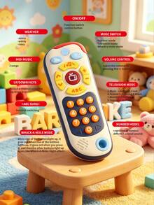 Children's Multi-Function Cartoon Remote Control Toy, Plays Sound, Light And Music, Baby Early Education Nursery Rhyme Enlightenment Toy - Multicolor - View 8