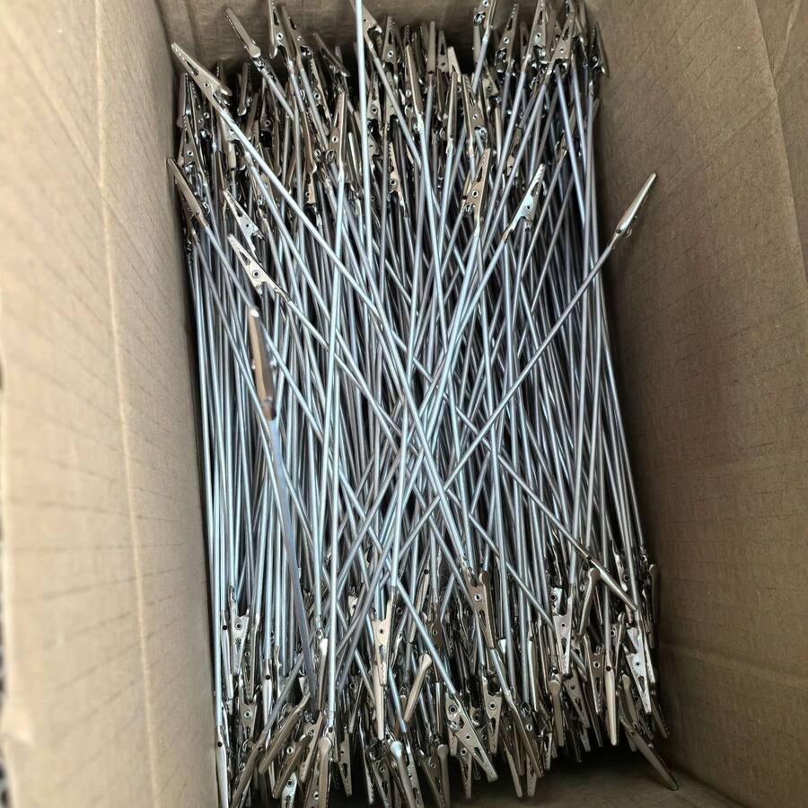 1/5pcs Multi-Purpose Double-Head Alligator Clips, Metal Long Tail Spring Clip Set, Suitable For Cards, Photos, Business Cards And Office Paper Fixing, Special Mosquito Coil Clip, Bendable Alligator Clip