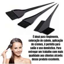 Kit Profissional Coloração Capilar com 3 Pincéis–Tintura, Matização, Hidratação e Retoque de Raiz - 1 Kit/3 Unidades - Visão 8