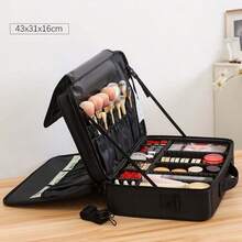 Large Capacity Professional Makeup Case, Can Be Hung On Luggage, Multifunctional Shoulder And Backpack Makeup Artist Cosmetic Storage Box, Beauty And Nail Storage Box - Black - View 13