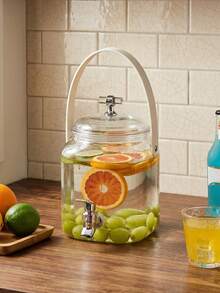 Plastic Beverage Dispenser Jar For Infused Water,Iced Tea,Lemonade,Party Kitchen Us Perfect For Homemade Fruit Water,Cold Tea,Punch,Sangria,Suitable For Home Kitchen,Backyard BBQ,Wedding,Picnic And Outdoor Party Drink Station. - Multicolor - View 8
