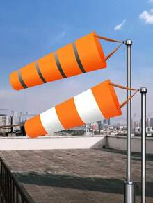 1pc Wind Direction Indicator, Outdoor Weather Wind Sock, Reflective Wind Direction Test Bag, Heavy Duty 23.6 Inch Outdoor Wind Indicator, Bright Colors, Eye-Catching Appearance, Red/White/Orange Striped Durable Polyester Wind Sock, Suitable For Outdoor And Lawn, Airport, Farm, Park, Can Be Used For Wind Direction Indication On Roofs And Towers, Also As Yard Decor, Warning Flag - A - View 4