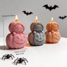 Jack-O-Lanterns Halloween Silicone Mold Stacked Pumpkin Candle Mold Ghost Skeleton Resin Plaster Mould For Halloween Decor - SZ842 - View 4