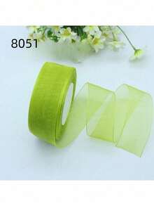 50 Yards Transparent Organza Snowflake Ribbon, 2.5cm Wide, DIY Gift Wrapping, Hair Accessories And Handmade Ribbon, Christmas, Valentine's Day - A - View 6