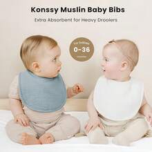 8pcs/Set Baby Cotton Gauze Bibs, Unisex, Soft And Absorbent, Convenient For Feeding And Wiping Drool - 綠色 - 查看 7