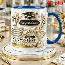 A Graduation Commemorative Mug For The  Graduation Season, Coffee Cup, With 2D Graphic Design, A Coffee Cup, A Graduation Gift From Parents To Their Daughter, For The 2026 Graduating Class, A Graduation Mug To Give Her As A Commemorative Present. - Multicolor - View 7