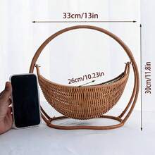 1pc Handmade Woven Cat Hammock, Easy Assembly, Durable And Comfortable Pet Sleeping Swing Basket With Stand Rack, Suitable For Indoor Small To Medium Pets Under 7kg Cats And Puppies, Cozy Home Decor, Brown - one-size - View 3