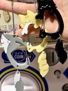 Cute Swinging Cat Tail Keychain, Random Color & Style, Adorable Cat-Shaped Keychain Pendant, Suitable For Wallet, Backpack, Travel Box, Office Decor, Perfect Gift For Cat Lovers - View 5