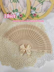 1-30把優雅摺疊木扇，波希米亞風手持扇，蝴蝶婚禮扇，全鏤空雕刻，輕便便攜木扇，適合拍照道具、女性畢業禮物及居家裝飾 - 彩色 - 查看 35