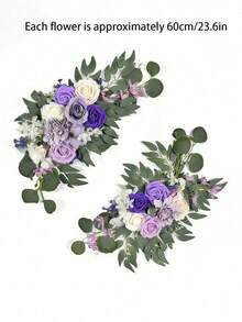 Wedding Arch Backdrop Stand - Wedding Arch Flowers, Artificial Burgundy Wedding Flowers, Wedding Welcome Sign Decor, And Wedding Reception Arch Flowers (Gold Wedding Balloon Arch Backdrop Stand, Square Arch Frame, Suitable For Birthday Party, Bridal Shower And Ceremony Decoration, (Purple)) - Artificial Flowers for Archway - Purple - View 11