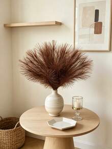 5/20/50pcs Faux Pampas Grass Artificial Reeds Large Tall Fluffy Artificial Fake Flower Bulrush Reed Grass Artificial Plants Boho Decor For Wedding Party Decoration, Home Living Room Bedroom Decor, Vase Arrangement, DIY Photography Props Gift Birthday Graduation, Autumn Decoration, Autumn - Mocha Brown - View 4
