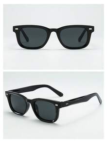 2pcs Men's Rectangular Small Frame High Quality Personalized Minimalist Fashion Glasses, Suitable For Parties, Travel, Casual, Vacation, Beach And Daily Use - 2pcs - View 4