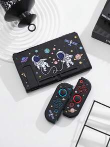 1pc Astronaut Illustration Pattern Switch2 (2025)/Switch NS/Switch OLED Compatible Game Console Accessory Set, Game Console Protective Case/Storage Bag, TPU Soft Shell/Hard Shell Removable Stand, Beautiful And Practical, Portable Stand, Portable Travel, Anti-Drop Anti-Scratch, Anti-Fouling, Fashionable Romantic Gift - View 11