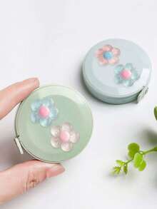 Cinta métrica mini con diseño de flor linda y regla recta transparente, cinta de medición de cintura, cinta métrica suave para el hogar, regla de medición creativa para costura y manualidades, regalo para entusiastas de las manualidades - C - Ver 4