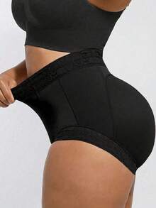 1pc Women's Anti-Roll Over Lifting Shapewear, Non-Slip Silicone Grip Design, Suitable For Daily Wear And Various Occasions - Black - View 4