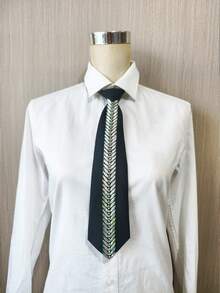 1pc Handmade Men's & Women's Faux Wheat Ear Shiny Tie, Matches Shirt And Pleated Skirt, Suitable For Daily Wear, Party, Etc., Fits Styles Like Exquisite, Elegant, Sweet, Street Punk - Multicolor - View 12
