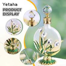 Vintage Refillable Empty Perfume Bottles, Fancy Crystal Glass Perfume Bottle Decorative Jeweled Flowers Essential Oil Bottle For Living Room Be - Maple Leaf - View 3