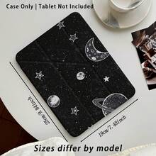 月亮星星行星圖案彩繪效果平板保護殼附支架，適用於 Honor 8/9/10/X8/X8A/X9/X8Pro/X9Pro/MatePad SE 11 吋/MatePad 11 吋/11.5 吋/MatePad Pro/Apple 10代/11代 2025 (A16)/Galaxy Tab A7/A9 及其他熱門機型 - 款式14 - 查看 3