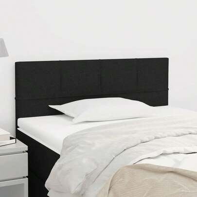 vidaXL Testiera, Testiera per letto con gambe in legno, Testiera imbottita regolabile in altezza per letto, Accessorio per camera da letto, Nero, 90 x 5 x 78/88 cm Tessuto