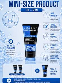 L’Oreal Paris L'Oreal 男士保濕雙效潔面乳 50/100ml，深層清潔毛孔、控油、提亮膚色，適合油性與敏感肌膚 - 歐萊雅男士水能潤澤雙效潔顏膏 - 查看 6