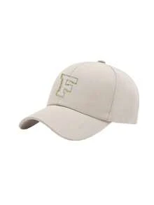 1pc Customized A-Z Letter Baseball Cap, Adjustable Breathable Cozy Material Hat For 3-16Y Boys Girls Casual Look Sun Hat ForFitness Exercise - Beige - View 10