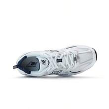 Damen Herren Y2K Millennium Sneaker N Marke Silber Weiß atmungsaktives Mesh-Obermaterial ENCAP ABZORB doppelte Dämpfung flache Sohle niedriger Profil Laufschuhe - Weiß/Silber - Übersicht 5