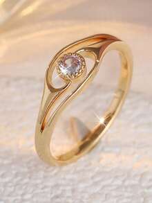 Exquisite Vintage Halo Ring, Suitable For Women, Luxury Ring, Elegant High-End Jewelry, Perfect For Wedding, Engagement, Party, Daily Wear And Gift, Women's Ring, Luxurious Vintage Hollow Ring, Perfect Accessory For Holidays And Gatherings - Two-color - View 2