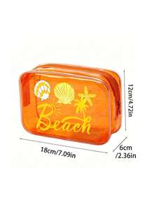 Transparent Waterproof Storage Bag, Zippered Cosmetic Bag With Cartoon Ocean Shell Pattern, Large Capacity Waterproof Multi-Functional Storage Pouch, Women's Transparent Toiletry Bag, Foldable Lightweight Wash Bag, Portable Travel Personal Care Cosmetic Organizer. Teacher's Day Gift, Mother's Day, Back To School, Vacation - Multicolor - View 11