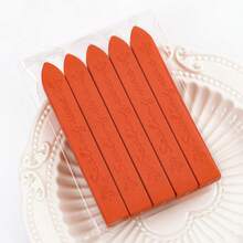 5pcs/Pack English Wax Sticks With Wick, Sealing Wax For Wax Seal Stamp, Multiple Colors Available, Suitable For Envelopes/Invitations/Scrapbooking/Gift Wrapping/DIY Handmade Decoration - 5 Sticks/pack With English Cored Wax Strips - View 44