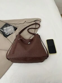 Mochila de gran capacidad estilo coreano, nuevo bolso bandolera de moda versátil para ir al trabajo, bolso de hombro tipo tote - Café - Ver 3