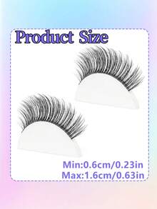 7對3D假睫毛，自然長款，專業休閒日常，豐盈假睫毛，6-16mm - 黑色 - 查看 7