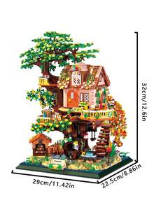 Adult Forest Treehouse/Wooden House Building Block Set, High-End Modular Construction Set, Designed With A Charming Nature Theme, This Wooden House Model Provides A Stress-Relieving Building Process And Can Also Serve As An Eye-Catching Bedroom Decoration, Suitable For Solo Relaxation Or Couple Interaction, A Thoughtful Personalized Gift - Multicolor - View 3