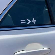 1 Pc Equality Car Decal, Equality Is Greater Than Division Vinyl Sticker, Creative = > ÷ Design Car Window Bumper Sticker - Easy To Apply - A - View 5
