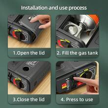 Portable Butane Gas Camping Stove, Single Burner, Windproof Design, Piezo Ignition, Carrying Case Included, Ideal For Camping, Hiking, Picnic, RV, Outdoor Cooking, BBQ, Hot Pot, Backyard Cooker, Garden Appliance - Black - View 8