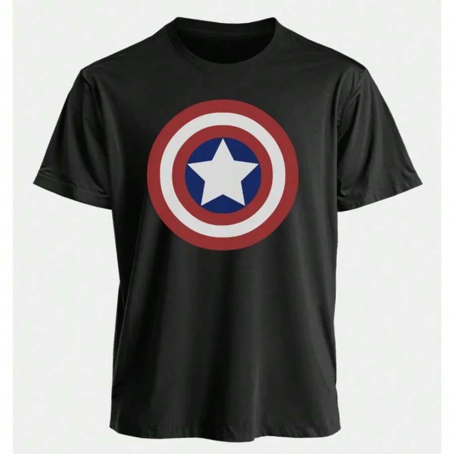 Warner Bros Shield T-Shirt For Men Women, Classic Red White Blue Casual Cotton Navy Blue Superhero Tee Streetwear - 1 - 查看 1