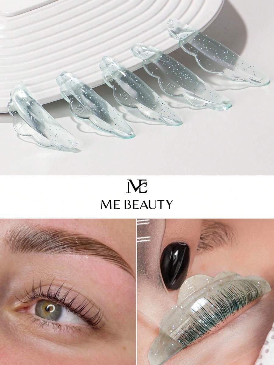 10pcs 5 Sizes Eyelash Lifting Rods, Self-Adhesive Eyelash Lifting Pads, Soft Eyelash Curling Pads - Multicolor - View 1
